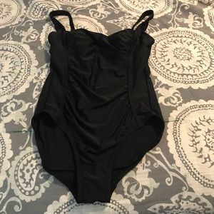 Black one piece bathing suit